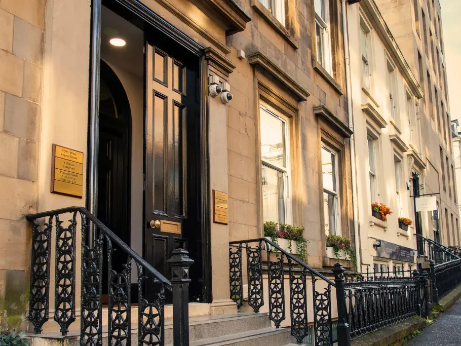 An image advertising personal injury firm Gildeas Solicitors office. they specialise in accident claims in Scotland. including road traffic accidents, motorcycle accidents, cycling accidents, and accidents at work. They are no win no fee solicitors